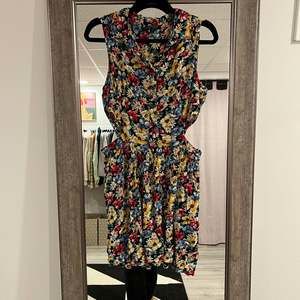 Topshop Floral Cutout Multicolor Sleeveless Mini Dress Size 10